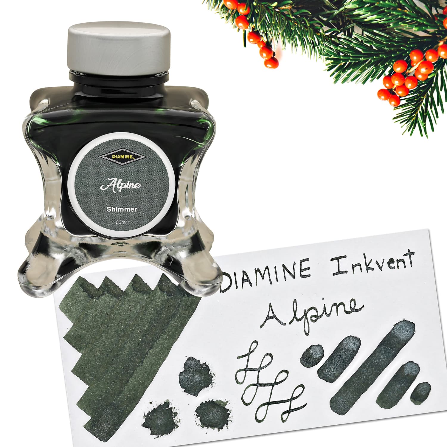 Lọ Mực Diamine Inkvent Green Edition Alpine  Shimmer 50ml