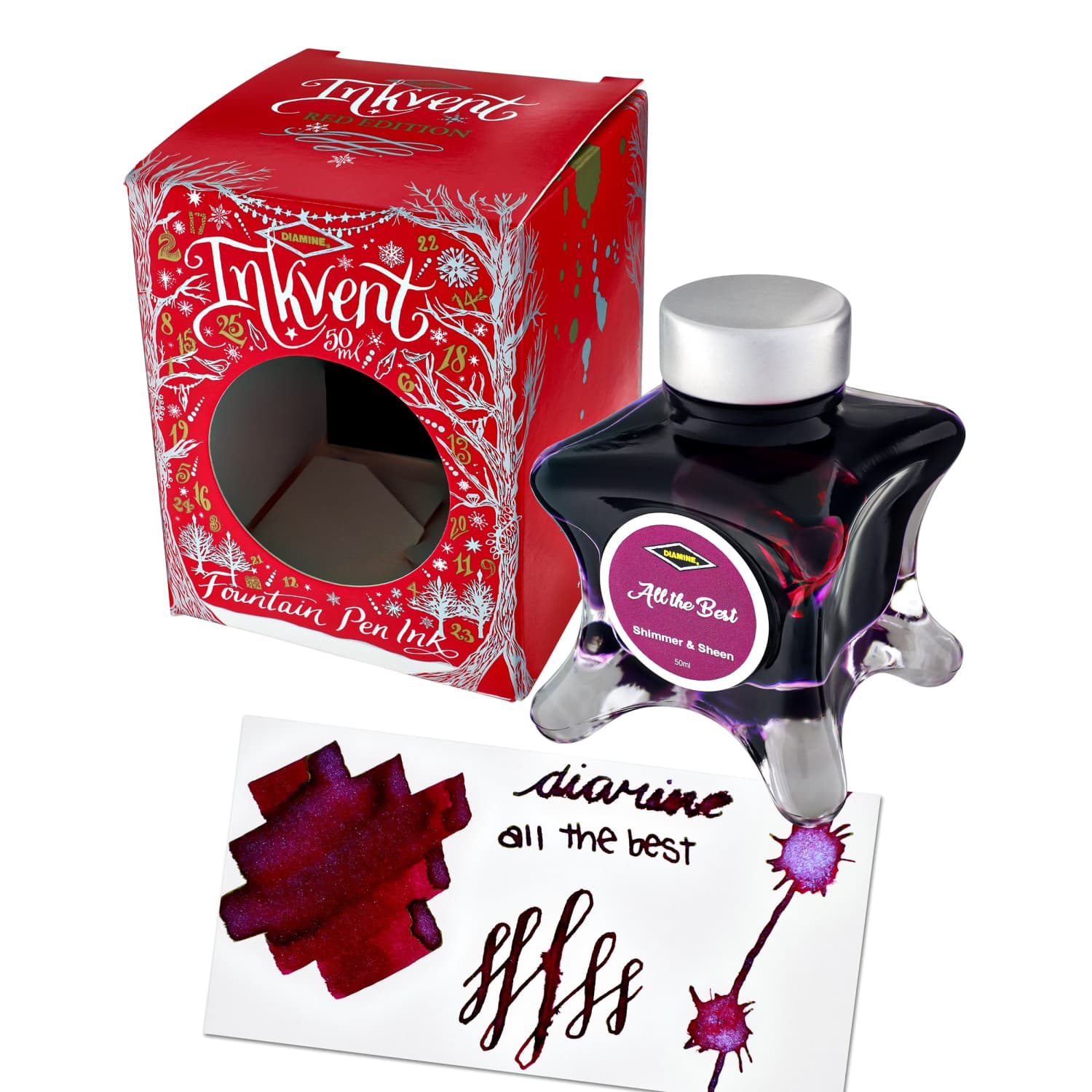 Lọ Mực Diamine Inkvent Red Edition All the Best Shimmer & Sheen 50ml