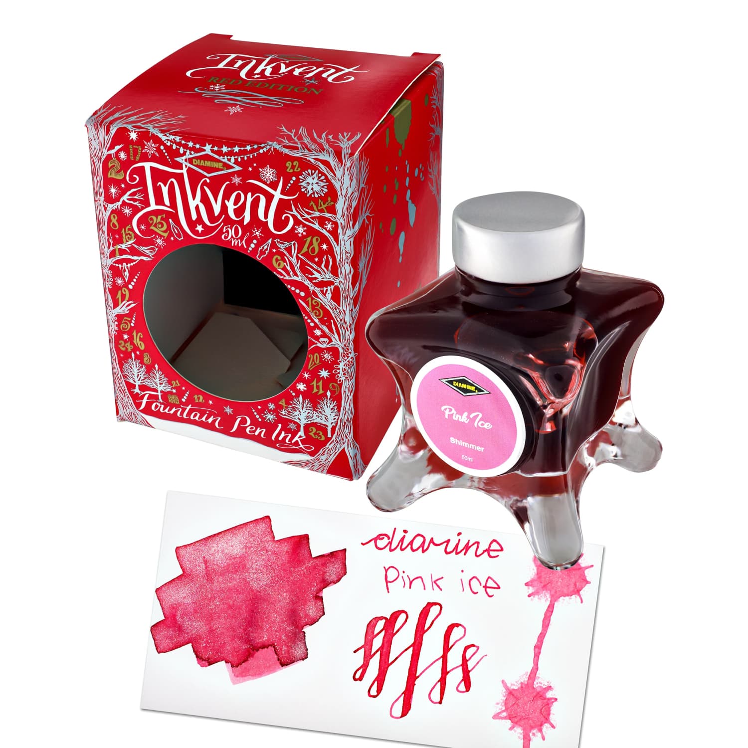 Lọ Mực Diamine Inkvent Red Edition Pink Ice Shimmer 50ml
