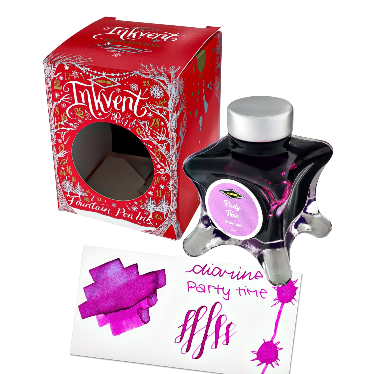 Lọ Mực Diamine Inkvent Red Edition Party Time Shimmer 50ml